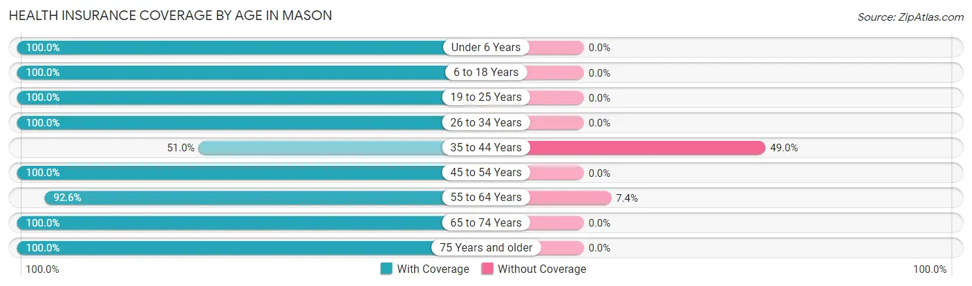 Health Insurance Coverage by Age in Mason