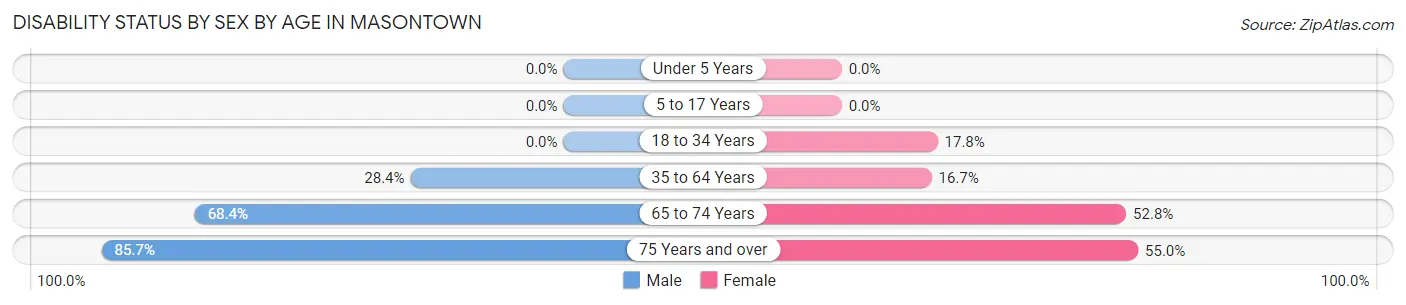 Disability Status by Sex by Age in Masontown