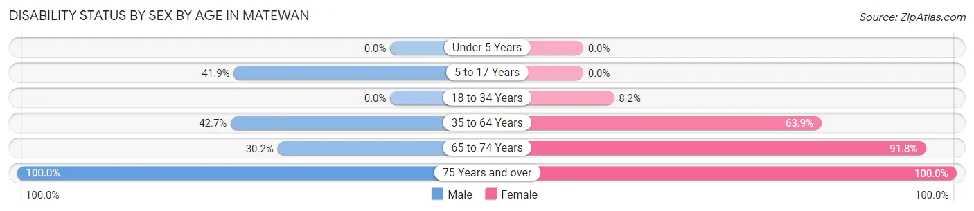 Disability Status by Sex by Age in Matewan
