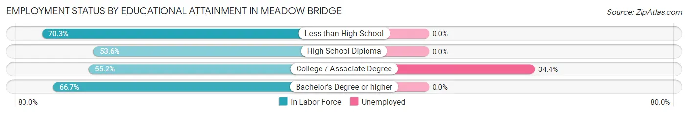 Employment Status by Educational Attainment in Meadow Bridge