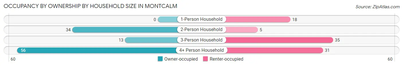 Occupancy by Ownership by Household Size in Montcalm
