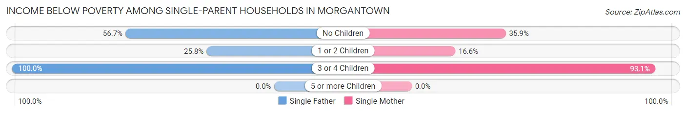 Income Below Poverty Among Single-Parent Households in Morgantown