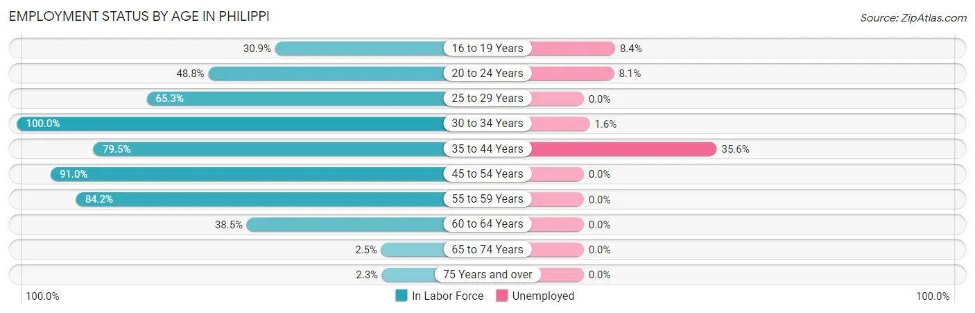Employment Status by Age in Philippi