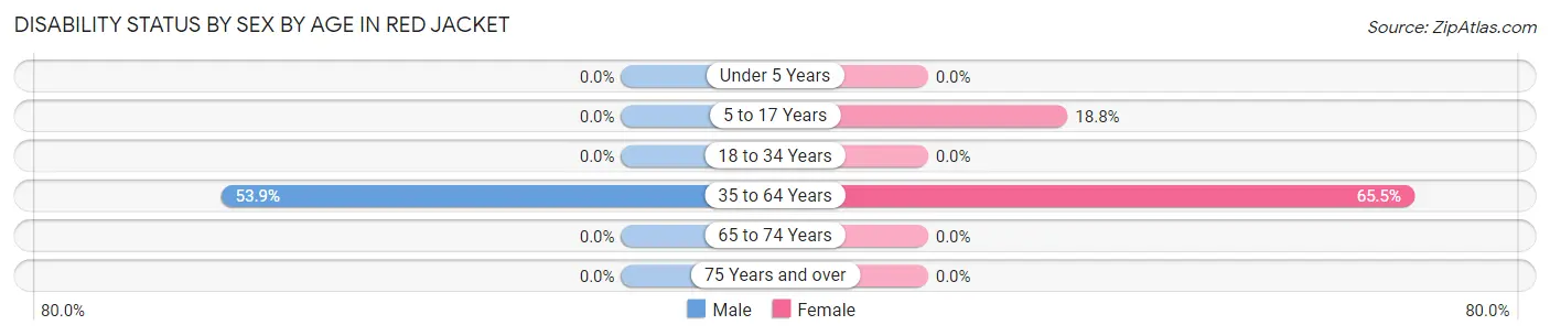Disability Status by Sex by Age in Red Jacket