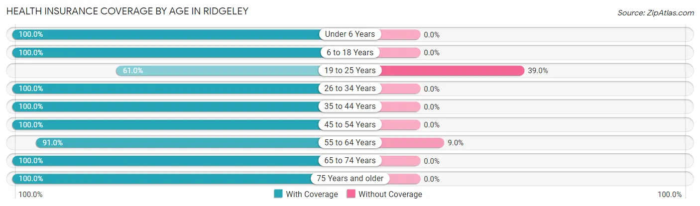 Health Insurance Coverage by Age in Ridgeley