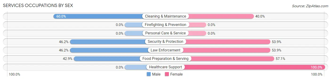 Services Occupations by Sex in Rivesville