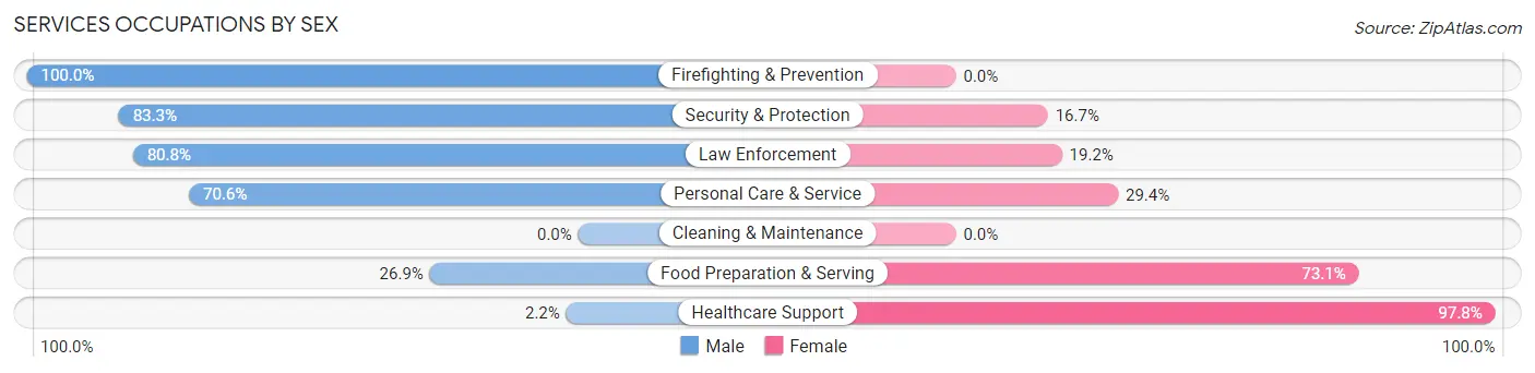 Services Occupations by Sex in Romney