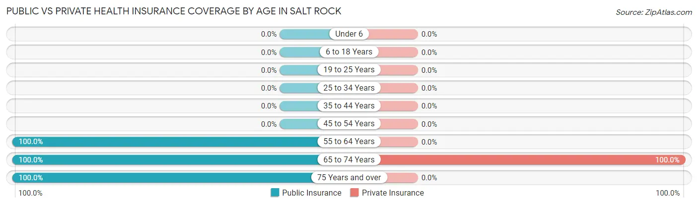 Public vs Private Health Insurance Coverage by Age in Salt Rock