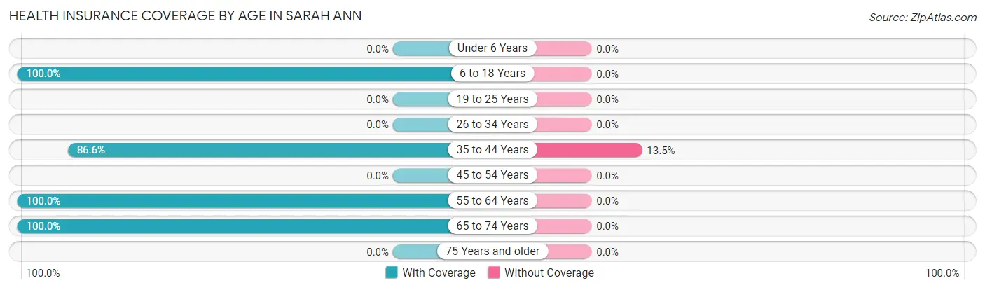 Health Insurance Coverage by Age in Sarah Ann