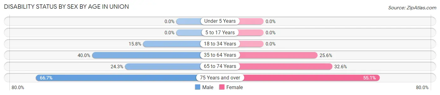 Disability Status by Sex by Age in Union