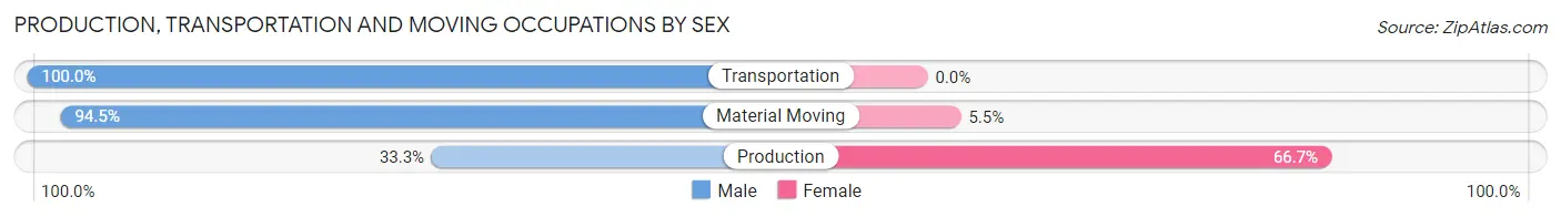 Production, Transportation and Moving Occupations by Sex in Valley Grove