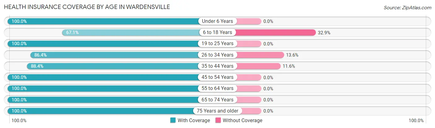 Health Insurance Coverage by Age in Wardensville