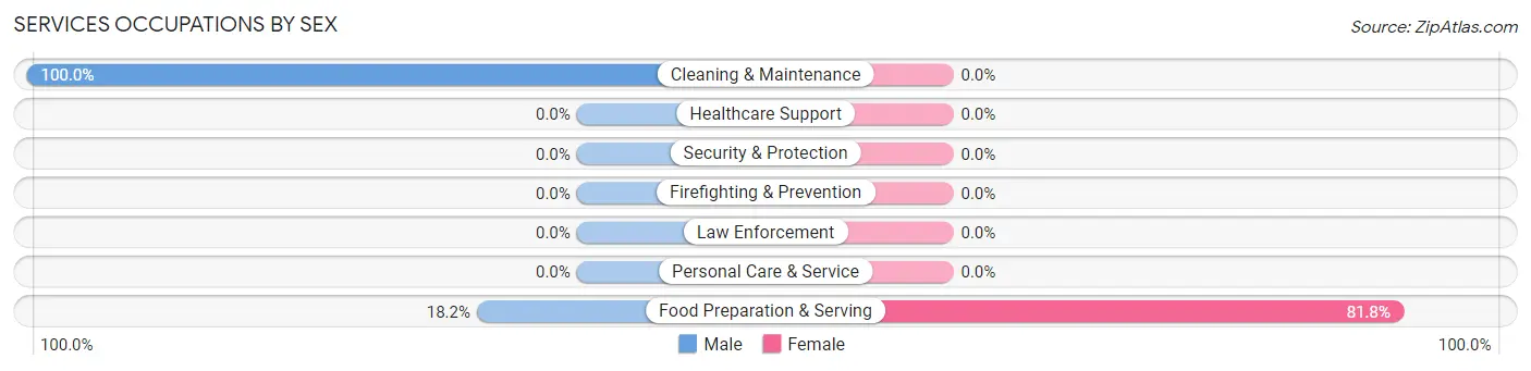 Services Occupations by Sex in Welch