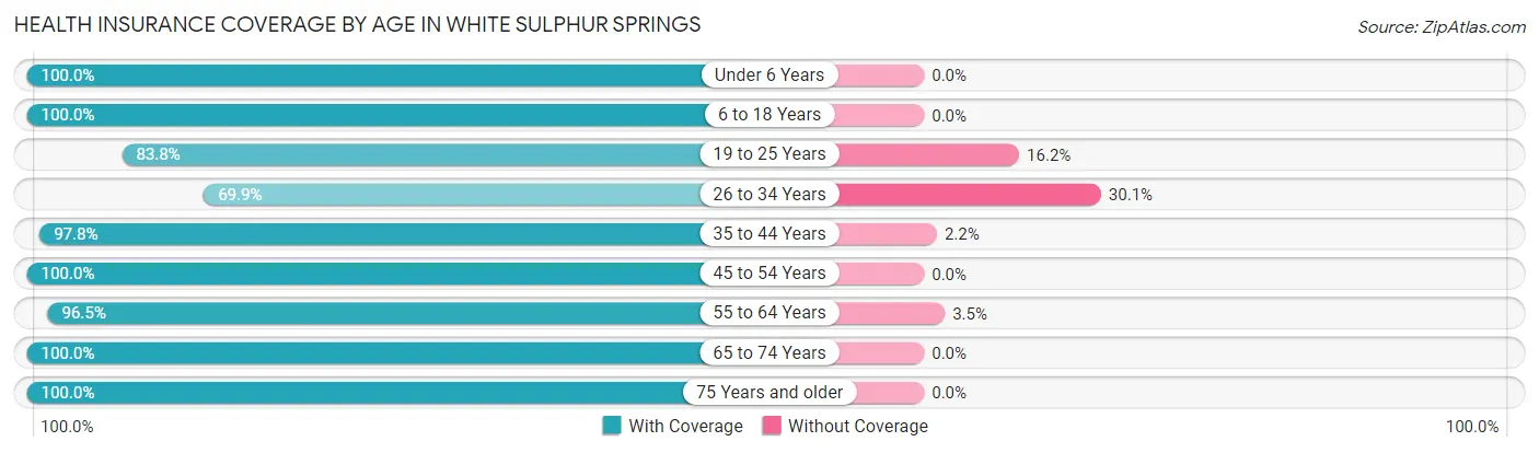 Health Insurance Coverage by Age in White Sulphur Springs