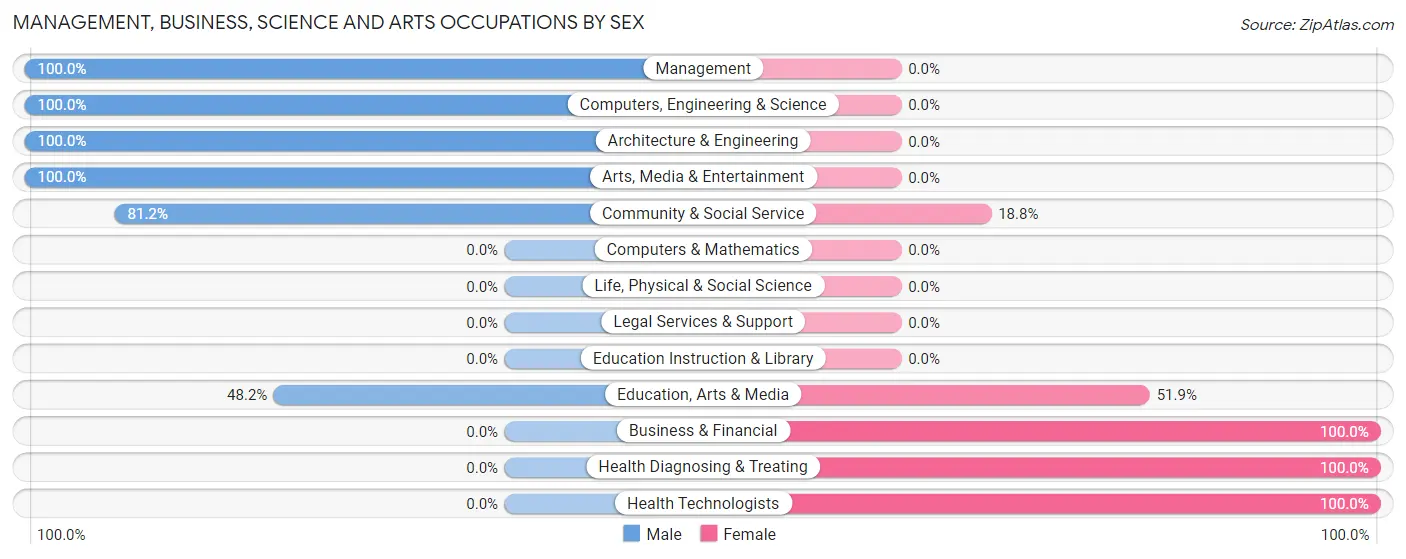 Management, Business, Science and Arts Occupations by Sex in White Sulphur Springs