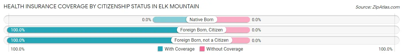 Health Insurance Coverage by Citizenship Status in Elk Mountain