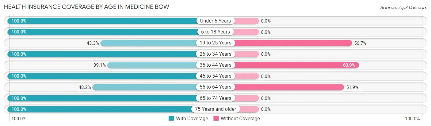 Health Insurance Coverage by Age in Medicine Bow