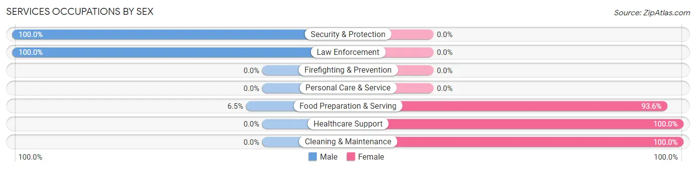 Services Occupations by Sex in Medicine Bow