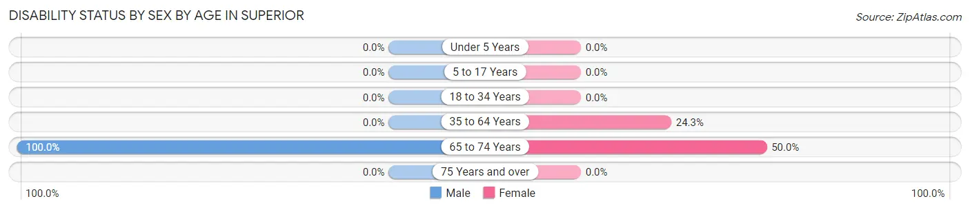 Disability Status by Sex by Age in Superior