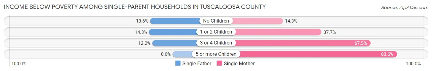 Income Below Poverty Among Single-Parent Households in Tuscaloosa County