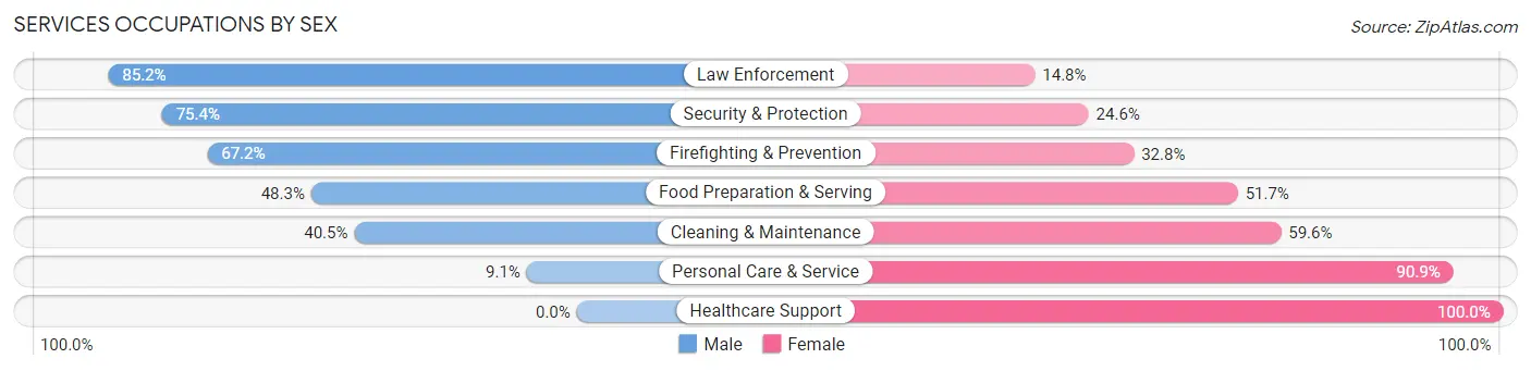 Services Occupations by Sex in Carroll County