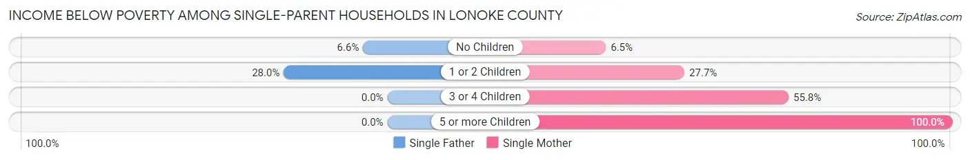 Income Below Poverty Among Single-Parent Households in Lonoke County