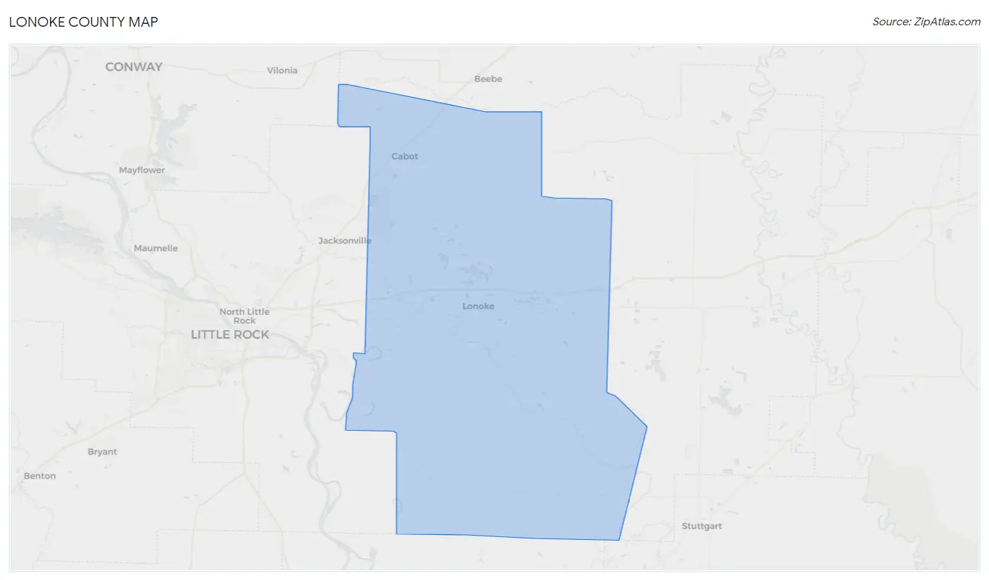 Lonoke County Map