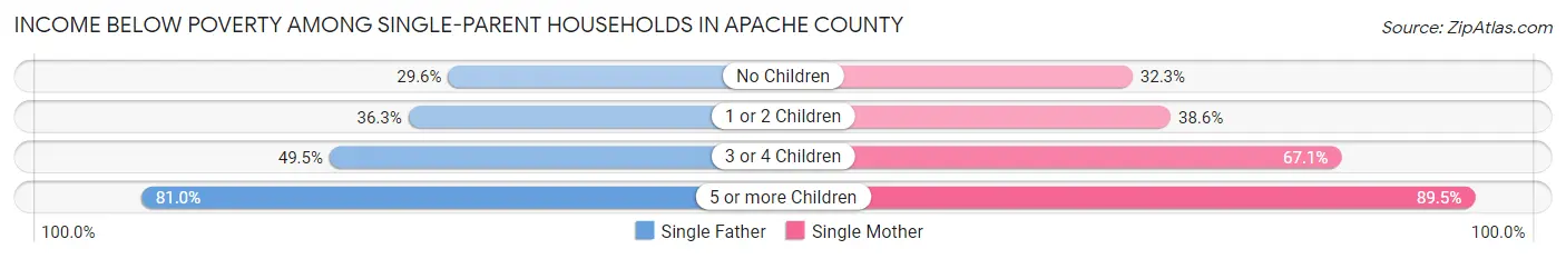 Income Below Poverty Among Single-Parent Households in Apache County