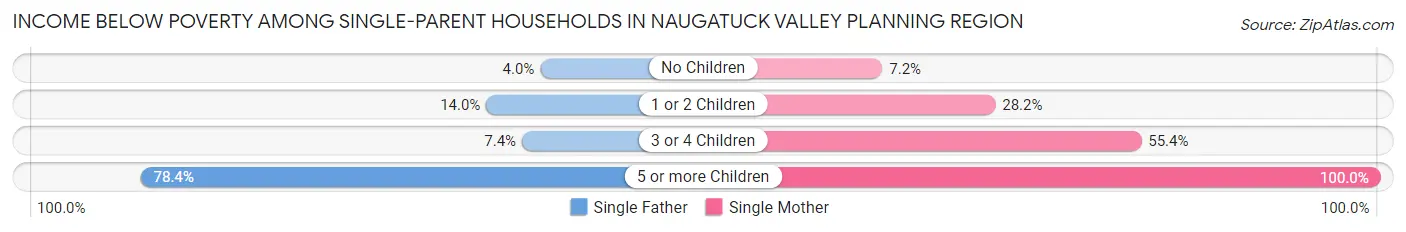 Income Below Poverty Among Single-Parent Households in Naugatuck Valley Planning Region