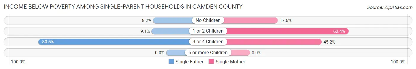 Income Below Poverty Among Single-Parent Households in Camden County