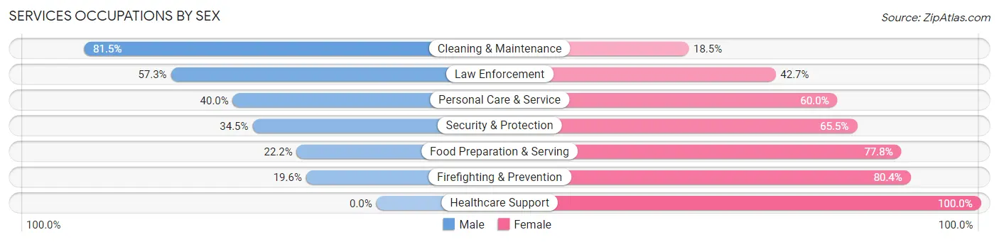 Services Occupations by Sex in Emanuel County