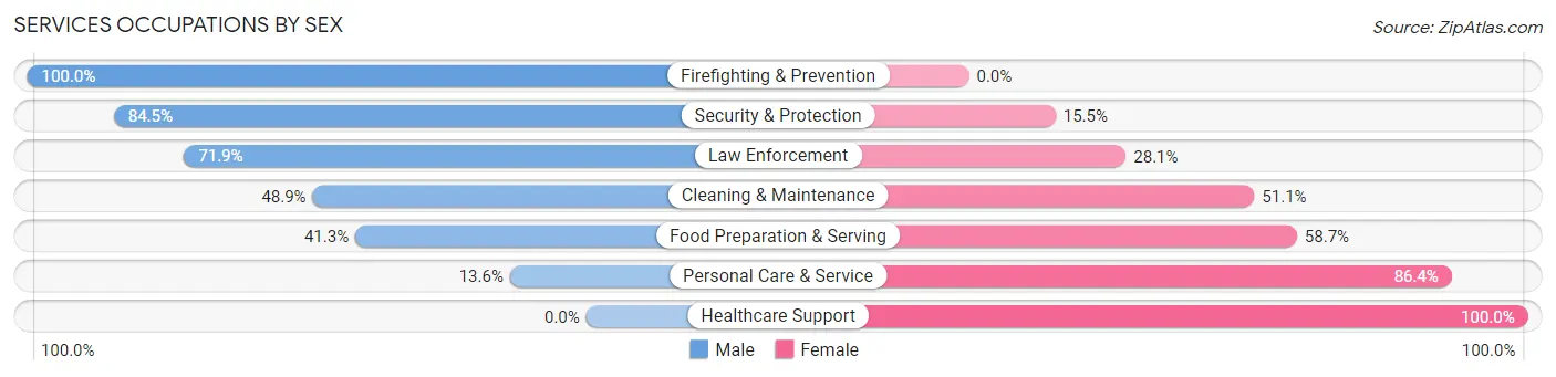Services Occupations by Sex in Haralson County