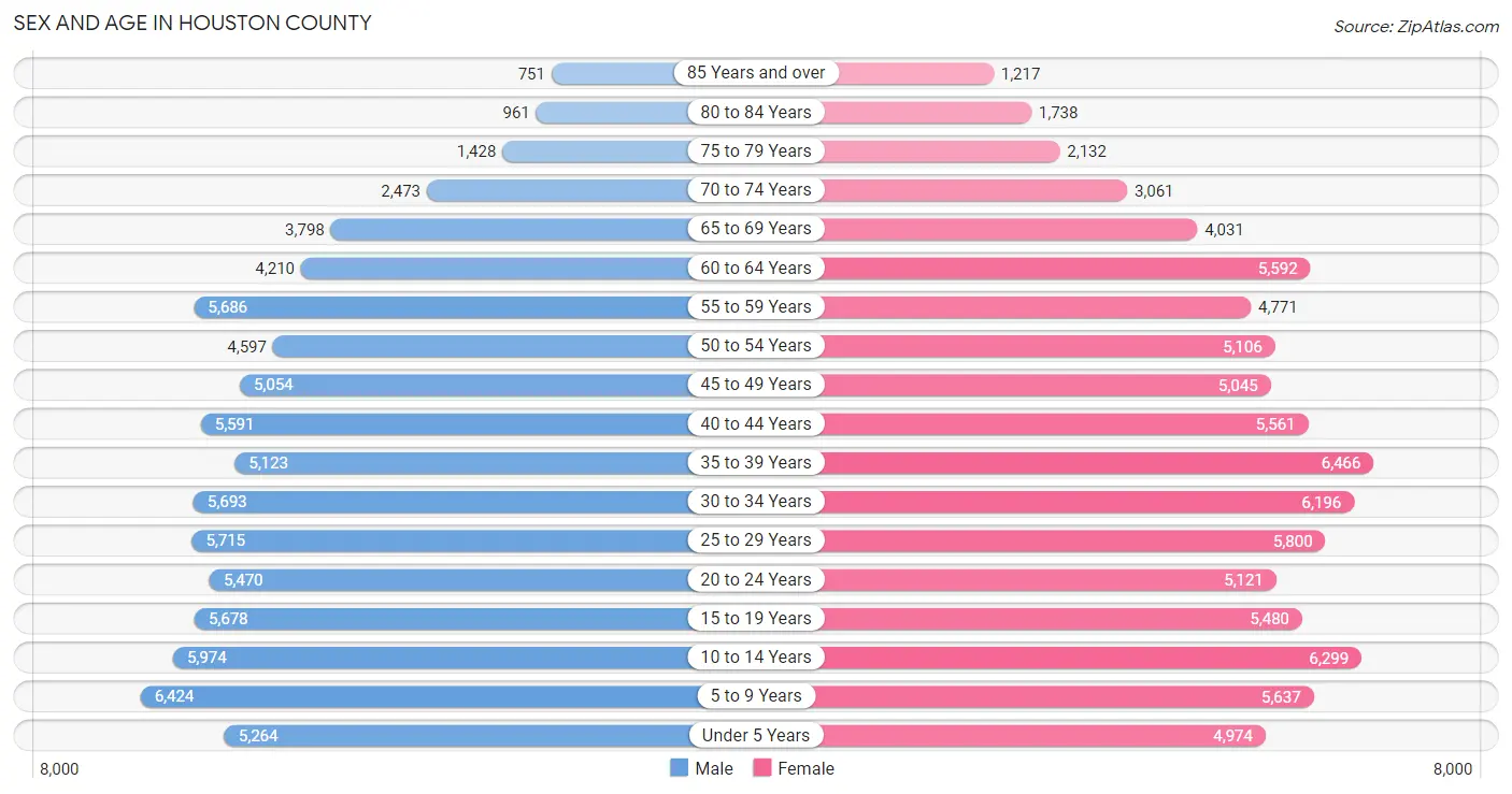 Sex and Age in Houston County