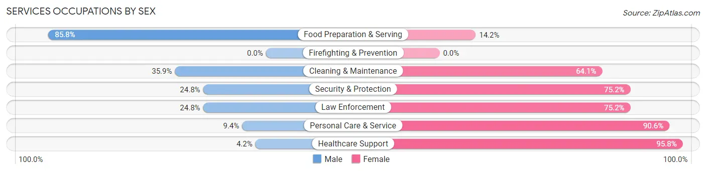 Services Occupations by Sex in Jeff Davis County