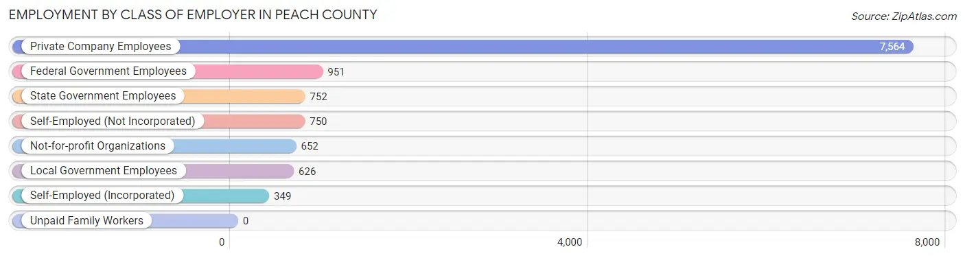 Employment by Class of Employer in Peach County