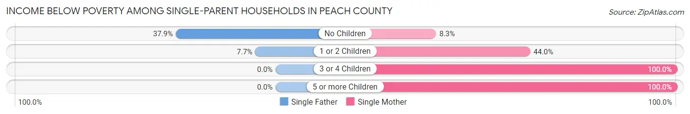 Income Below Poverty Among Single-Parent Households in Peach County