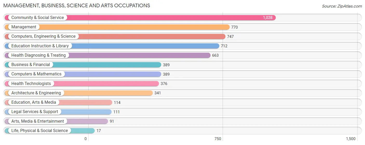 Management, Business, Science and Arts Occupations in Peach County