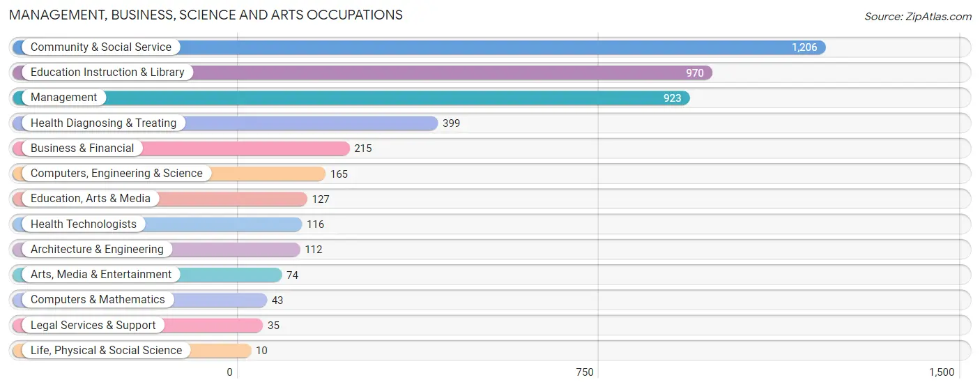 Management, Business, Science and Arts Occupations in Stephens County