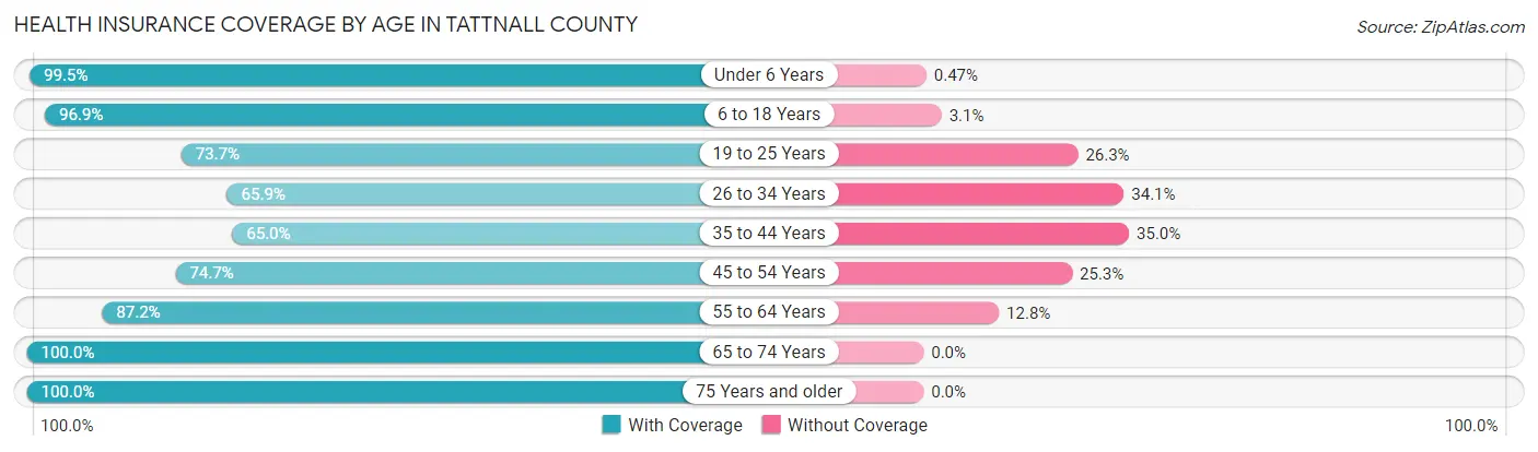 Health Insurance Coverage by Age in Tattnall County
