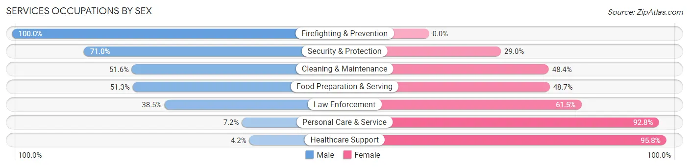 Services Occupations by Sex in Union County