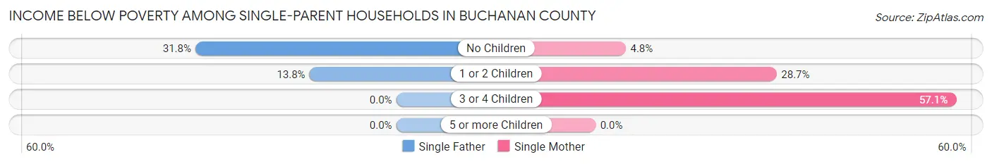 Income Below Poverty Among Single-Parent Households in Buchanan County