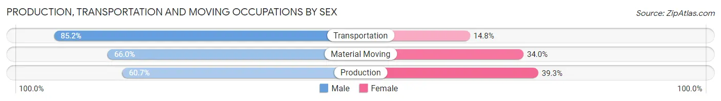 Production, Transportation and Moving Occupations by Sex in Buena Vista County