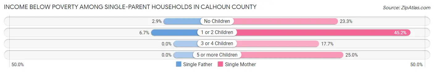 Income Below Poverty Among Single-Parent Households in Calhoun County
