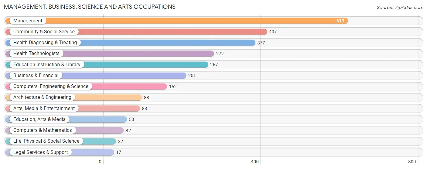 Management, Business, Science and Arts Occupations in Chickasaw County