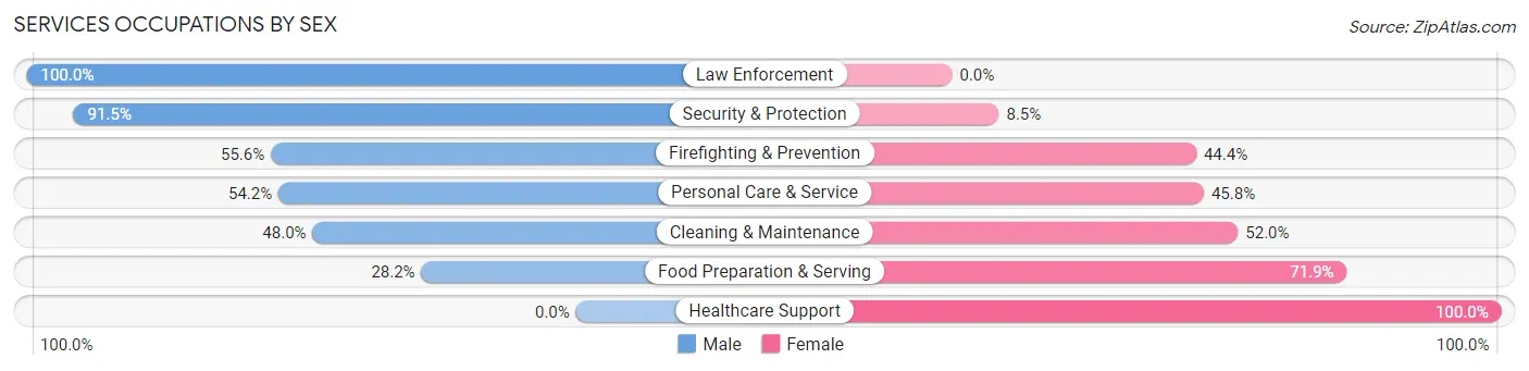 Services Occupations by Sex in Decatur County
