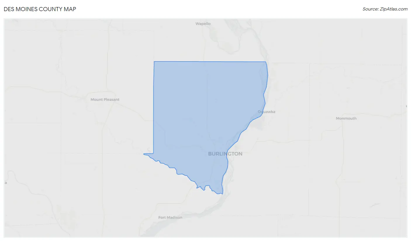 Des Moines County Map