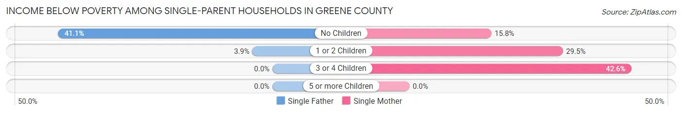 Income Below Poverty Among Single-Parent Households in Greene County