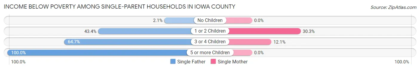 Income Below Poverty Among Single-Parent Households in Iowa County