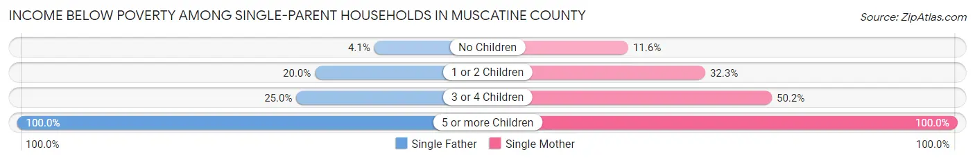 Income Below Poverty Among Single-Parent Households in Muscatine County