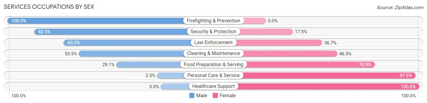 Services Occupations by Sex in Sac County